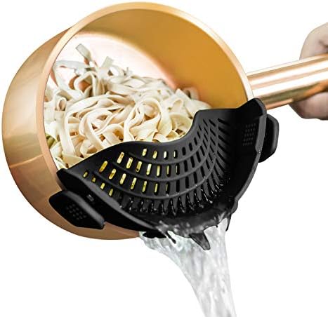 You are currently viewing AUOON Clip On Strainer Silicone for All Pots and Pans, Pasta Strainer Clip on Food Strainer for Meat Vegetables Fruit Silicone Kitchen Colander