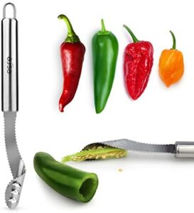 Read more about the article ESRE Stainless Steel Pepper Core Remover, Jalapeno Pepper Corer Tool Chili Deseeder, Sharp Edge Kitchen Gadget Seed Remover Dishwasher Safe, Slice off Vegetables tops for Barbecue