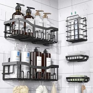 Read more about the article EUDELE Adhesive Shower Caddy, 5 Pack Rustproof Stainless Steel Bath Organizers With Large Capacity, No Drilling Shelves for Bathroom Storage & Home Decor