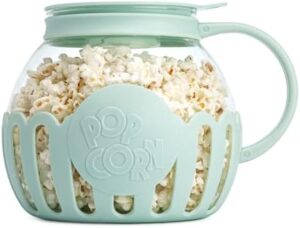 Read more about the article Ecolution Patented Micro-Pop Microwave Popcorn Popper with Temperature Safe Glass, 3-in-1 Lid Measures Kernels and Melts Butter, Made Without BPA, Dishwasher Safe, 3-Quart, Aqua