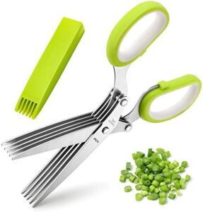 Read more about the article Herb Scissors, X-Chef Multipurpose 5 Blade Kitchen Herb Shears Herb Cutter with Safety Cover and Cleaning Comb for Chopping Basil Chive Parsley (Green)