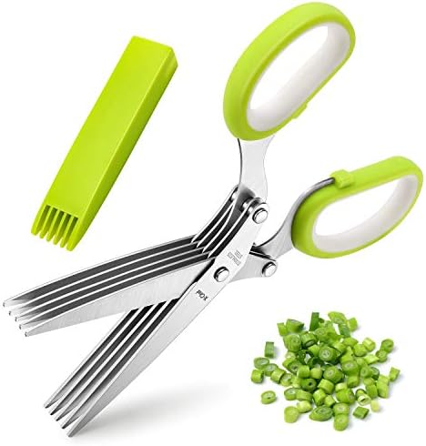 Read more about the article Herb Scissors, X-Chef Multipurpose 5 Blade Kitchen Herb Shears Herb Cutter with Safety Cover and Cleaning Comb for Chopping Basil Chive Parsley (Green)