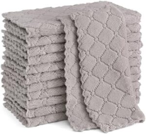 Read more about the article Homaxy 12 Pack Kitchen Dish Cloths(10 x 10 Inches, Grey), Super Soft and Absorbent Coral Velvet Dish Towels, Nonstick Oil Fast Drying Kitchen Cleaning Cloths, Lint Free Household Dishcloths