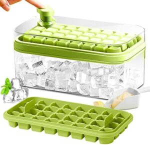 Read more about the article Ice Cube Tray with Lid and Bin, 2 Pack for Freezer, 64 Pcs Ice Cube Mold (Green)