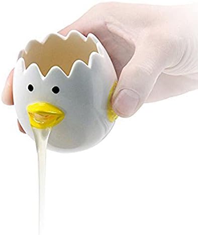 You are currently viewing LuoCoCo Cute Egg Separator, Ceramics Vomiting Chicken Egg Yolk White Separator, Practical Household Small Egg Filter Splitter, Kitchen Gadget Baking Assistant Tool, Dishwasher Safe (Yellow)