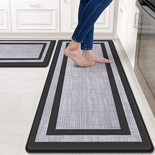 Read more about the article Mattitude Kitchen Mat [2 PCS] Cushioned Anti-Fatigue Non-Skid Waterproof Rugs Ergonomic Comfort Standing Mat for Kitchen, Floor, Office, Sink, Laundry, Black and Gray