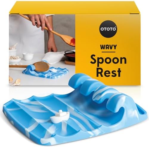 Read more about the article NEW!! Wavy Blue Spoon Rest by OTOTO – Spoon Rest for Kitchen Counter, Fun Kitchen Gadgets, Cool, Unique Kitchen Gadgets, Waves Spoon Rest Silicone, Spoon Rest for Stove Top, Cooking Gifts (Blue)