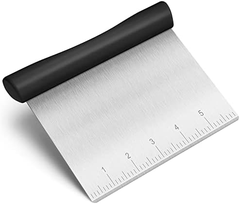 You are currently viewing Rainspire Bench Scraper, Stainless Steel Dough Scraper, Pastry Scraper, Pizza and Dough Cutter Multi-Purpose Scraper/Chopper, Pizza Cutter Food Chopper Baking Supplies Kitchen Gadgets, Black